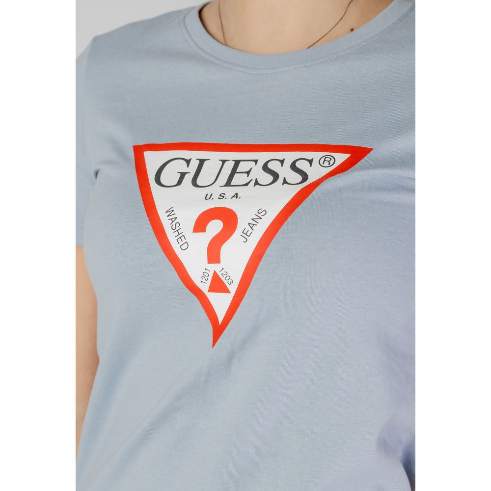 Blue Cotton T-Shirt Guess