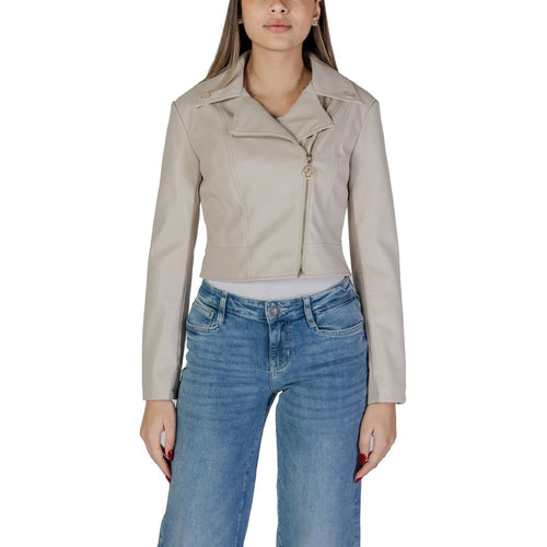 Beige Polyethylene Jackets & Coat Guess