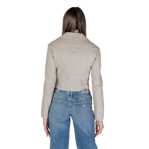 Beige Polyethylene Jackets & Coat Guess