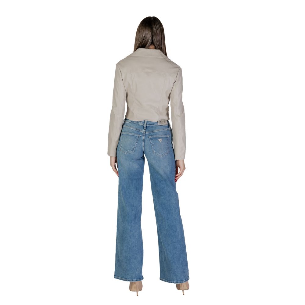 Beige Polyethylene Jackets & Coat Guess