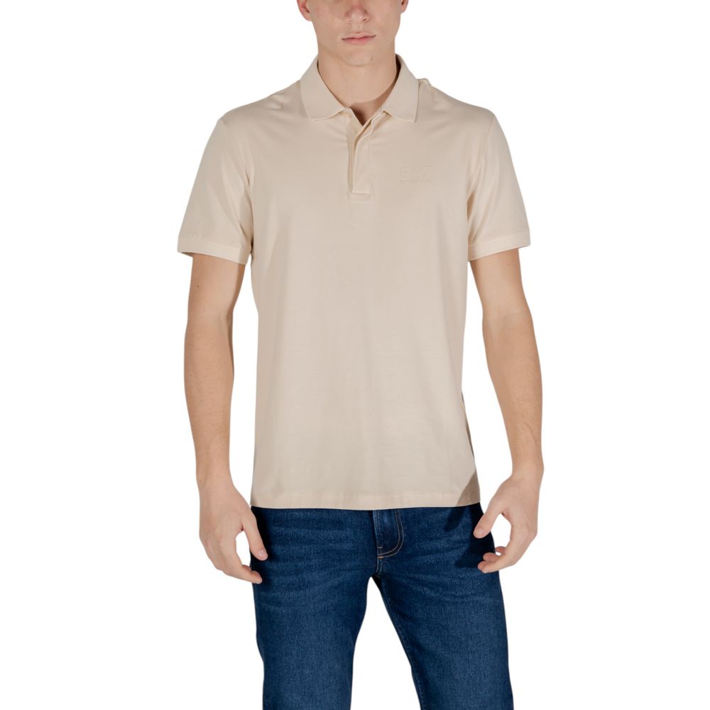 Beige Cotton Polo Shirt EA7 Emporio Armani