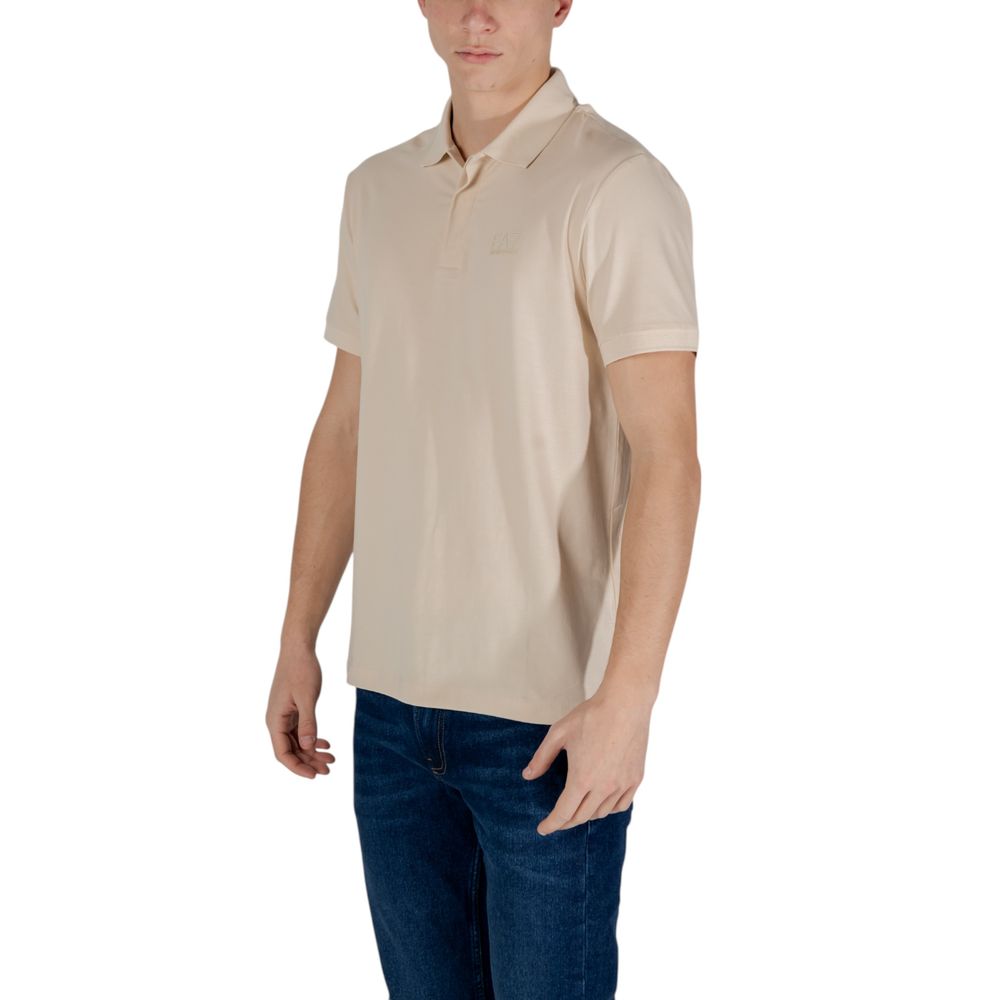 Beige Cotton Polo Shirt EA7 Emporio Armani