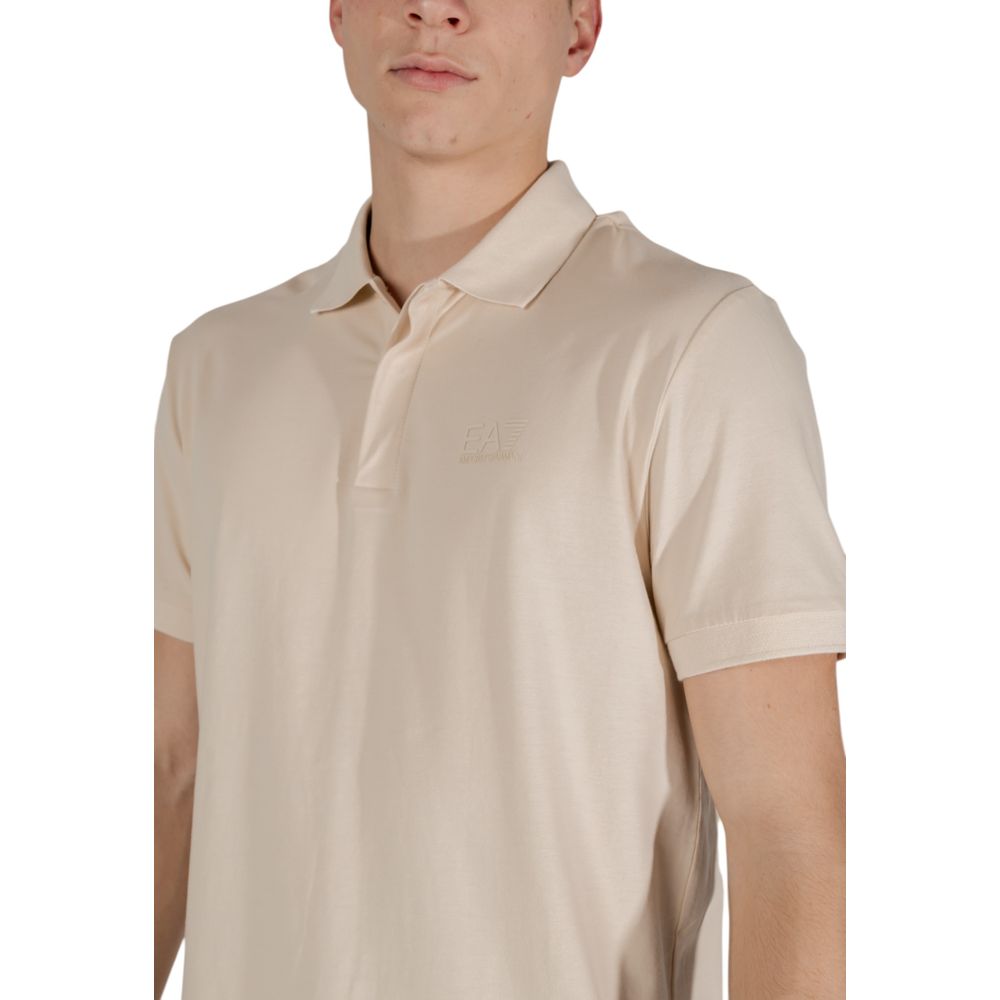 Beige Cotton Polo Shirt EA7 Emporio Armani