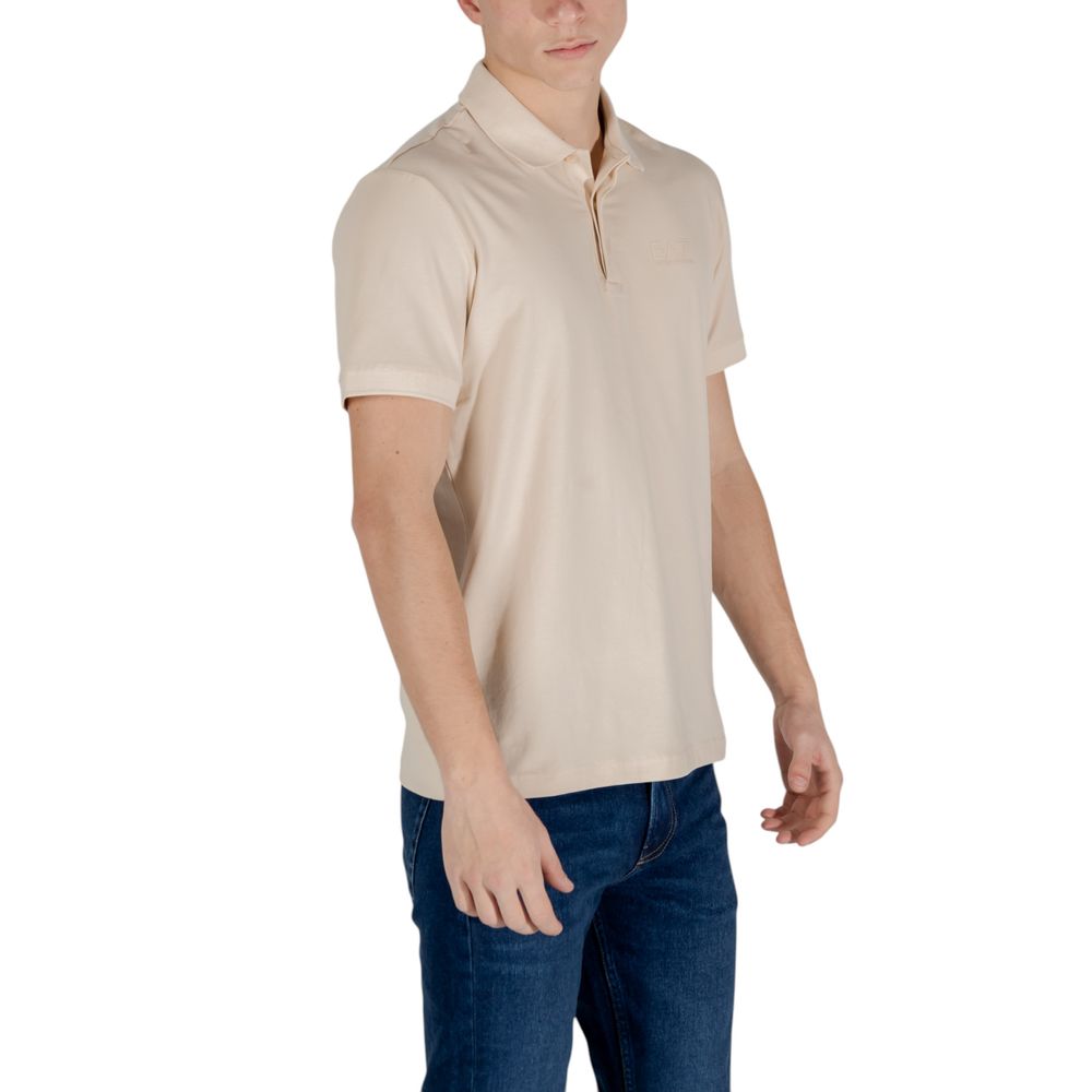 Beige Cotton Polo Shirt EA7 Emporio Armani