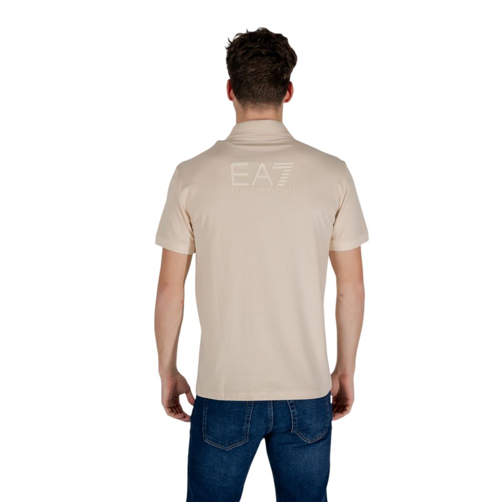 Beige Cotton Polo Shirt EA7 Emporio Armani