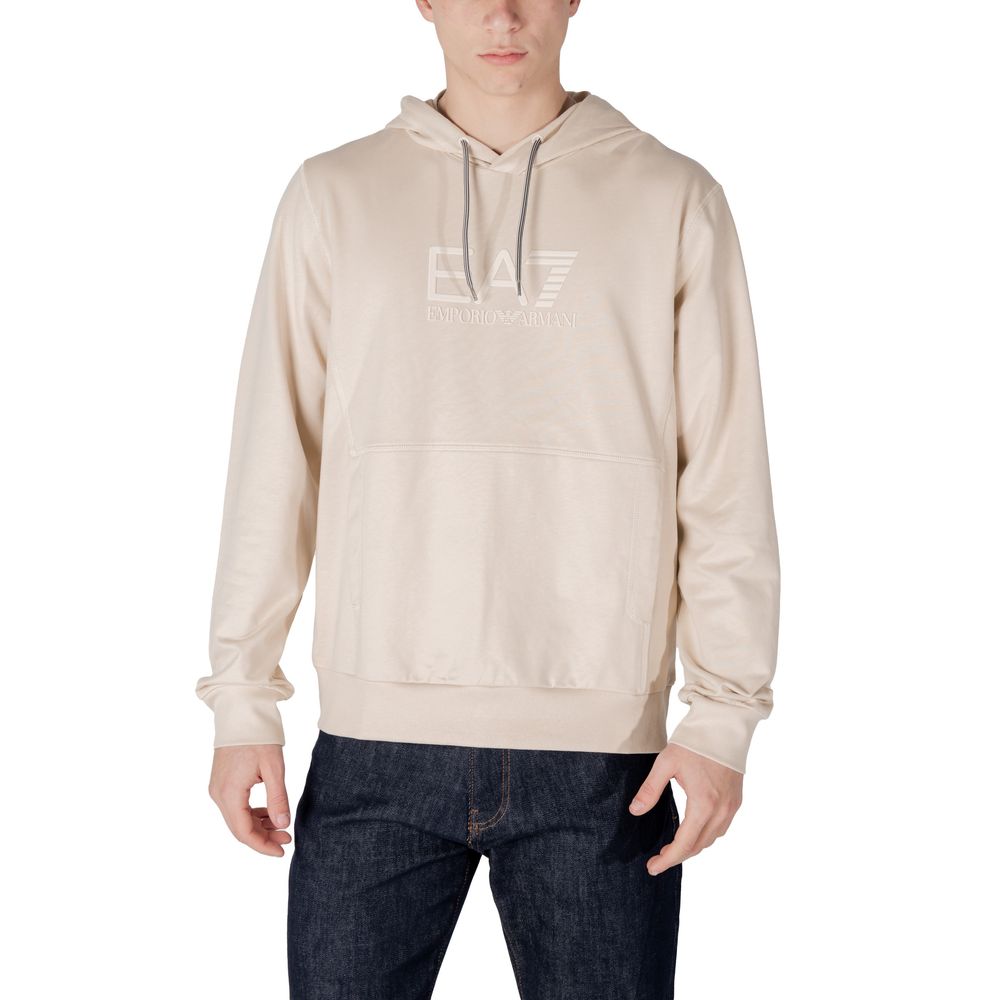 Beige Cotton Hoody EA7 Emporio Armani