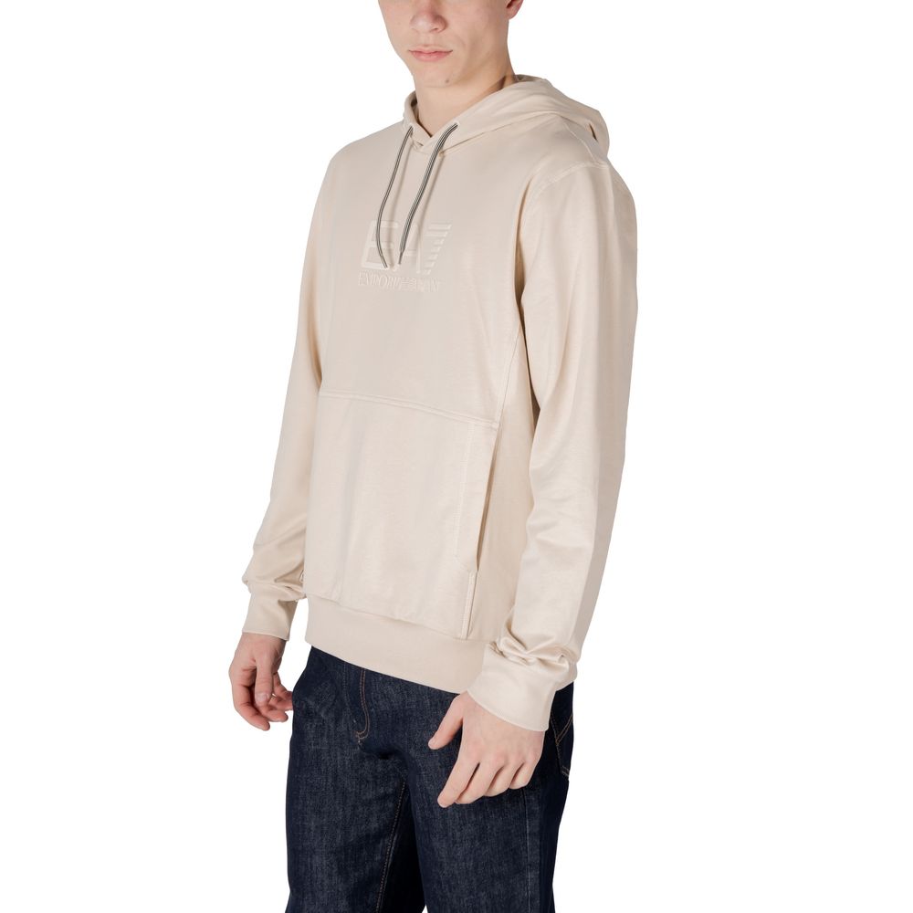 Beige Cotton Hoody EA7 Emporio Armani