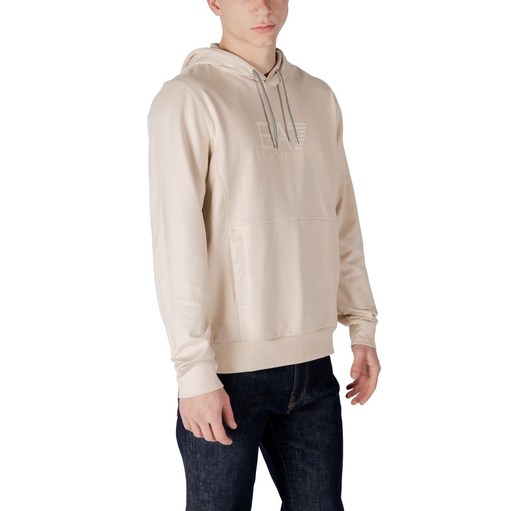 Beige Cotton Hoody EA7 Emporio Armani