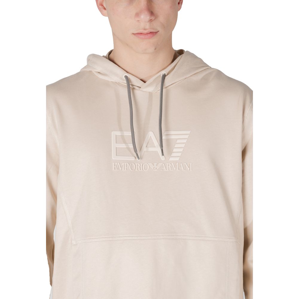 Beige Cotton Hoody EA7 Emporio Armani