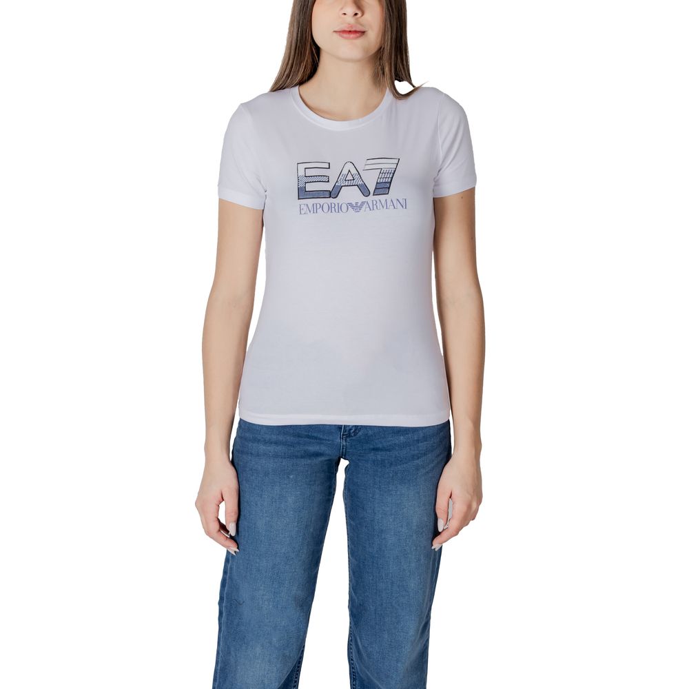 White Cotton T-Shirt EA7 Emporio Armani