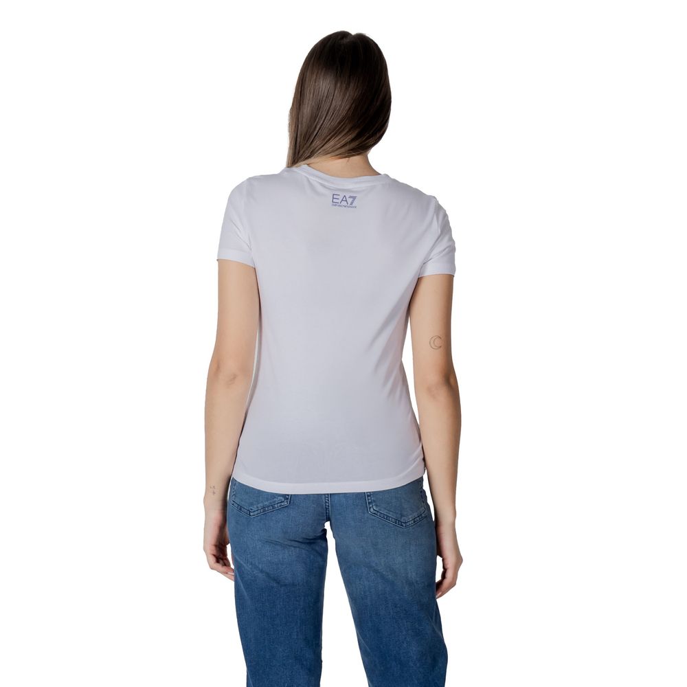 White Cotton T-Shirt EA7 Emporio Armani