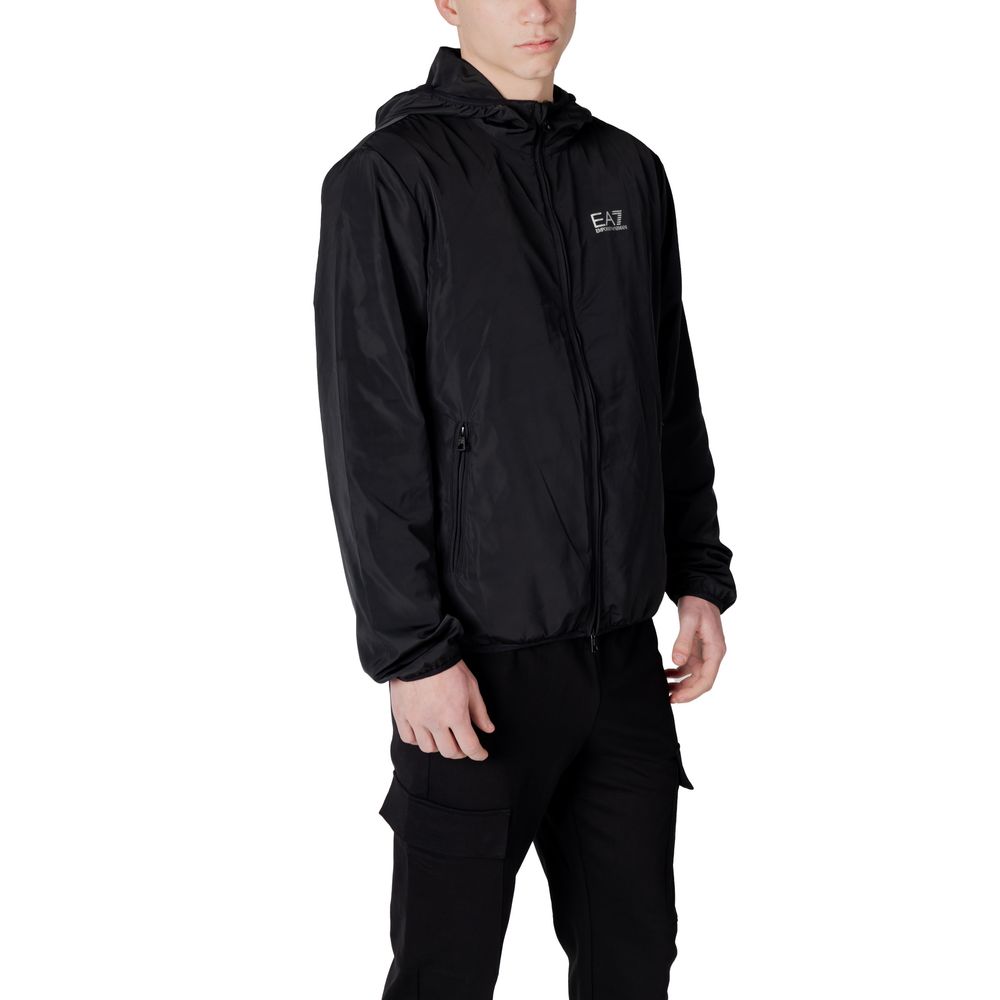Black Polyester Jackets & Coat EA7 Emporio Armani