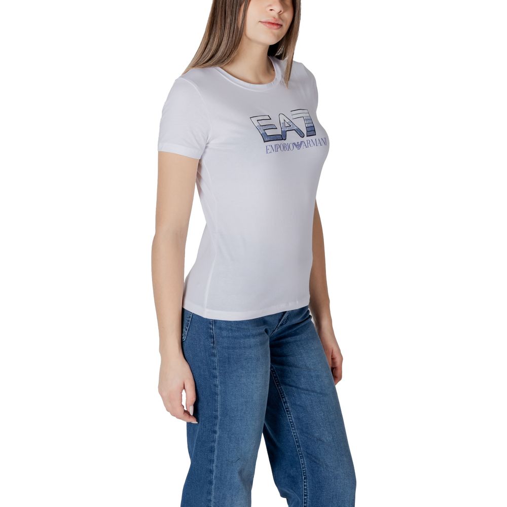 White Cotton T-Shirt EA7 Emporio Armani
