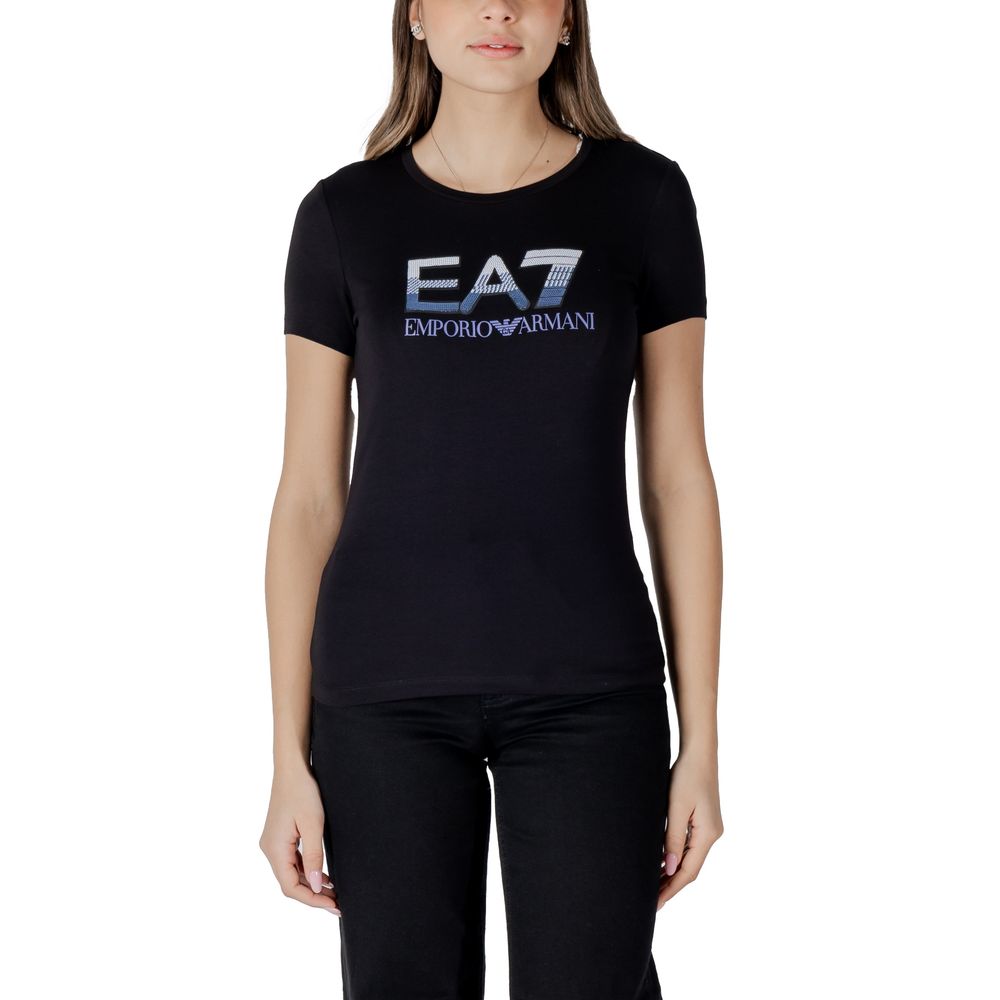 Black Cotton T-Shirt EA7 Emporio Armani