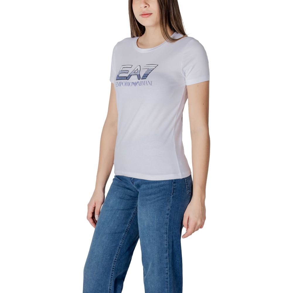 White Cotton T-Shirt EA7 Emporio Armani