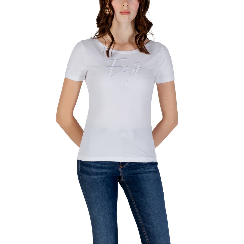 White Cotton T-Shirt EA7 Emporio Armani