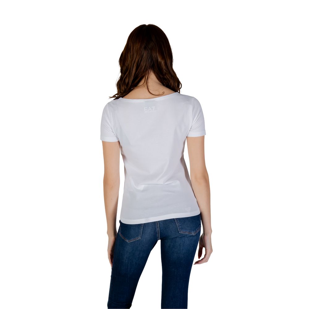 White Cotton T-Shirt EA7 Emporio Armani