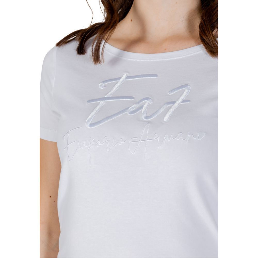 White Cotton T-Shirt EA7 Emporio Armani