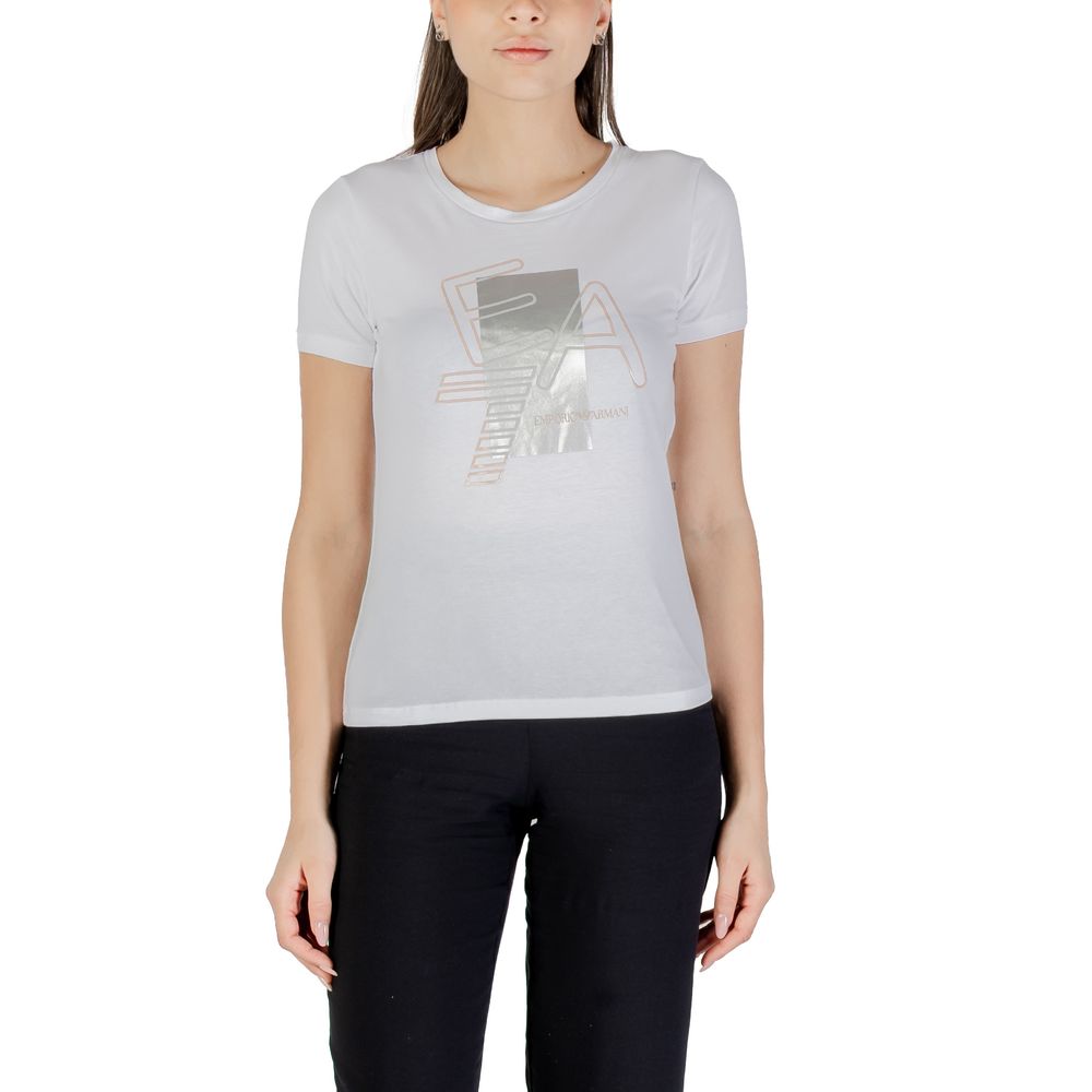 White Cotton T-Shirt EA7 Emporio Armani