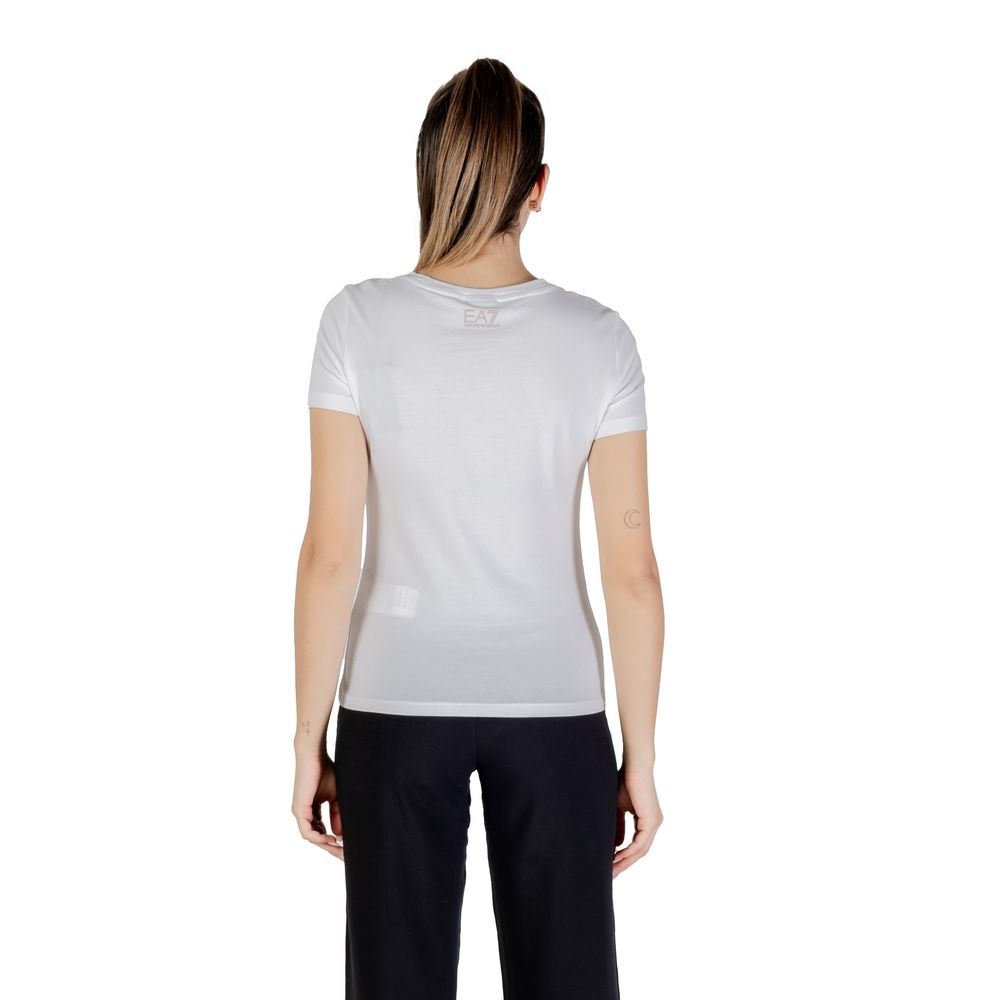 White Cotton T-Shirt EA7 Emporio Armani