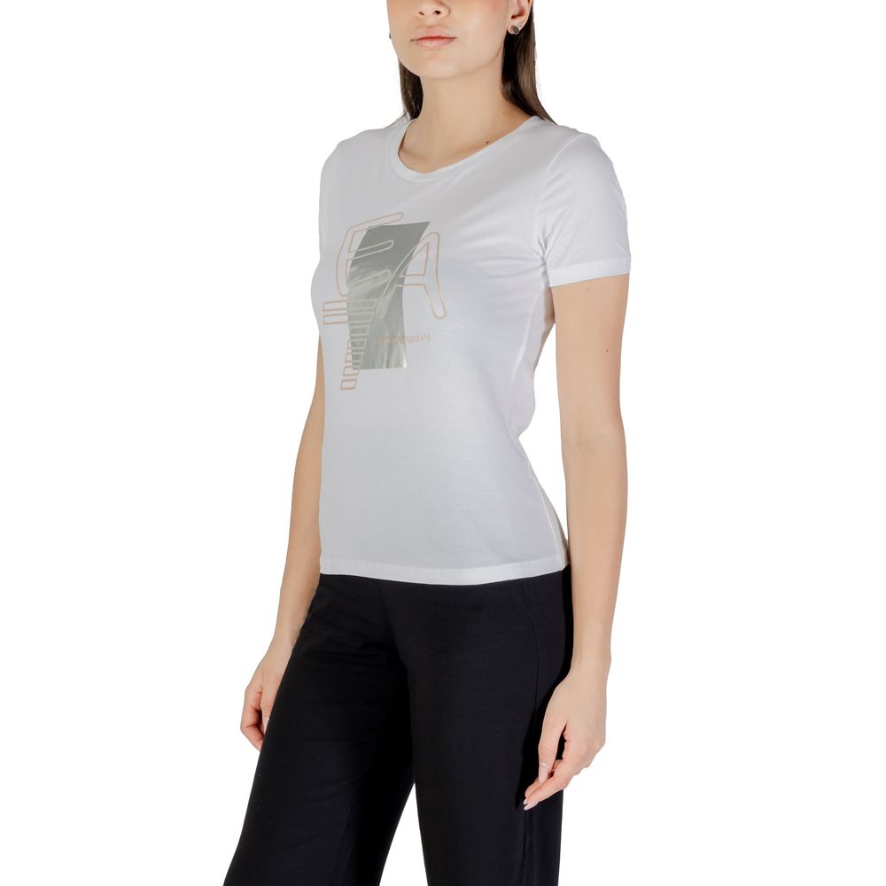 White Cotton T-Shirt EA7 Emporio Armani