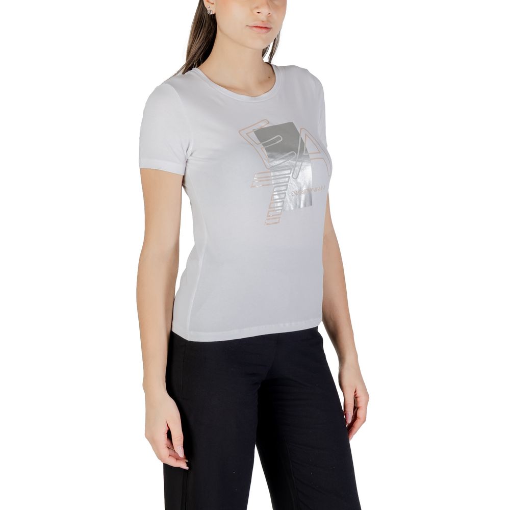 White Cotton T-Shirt EA7 Emporio Armani