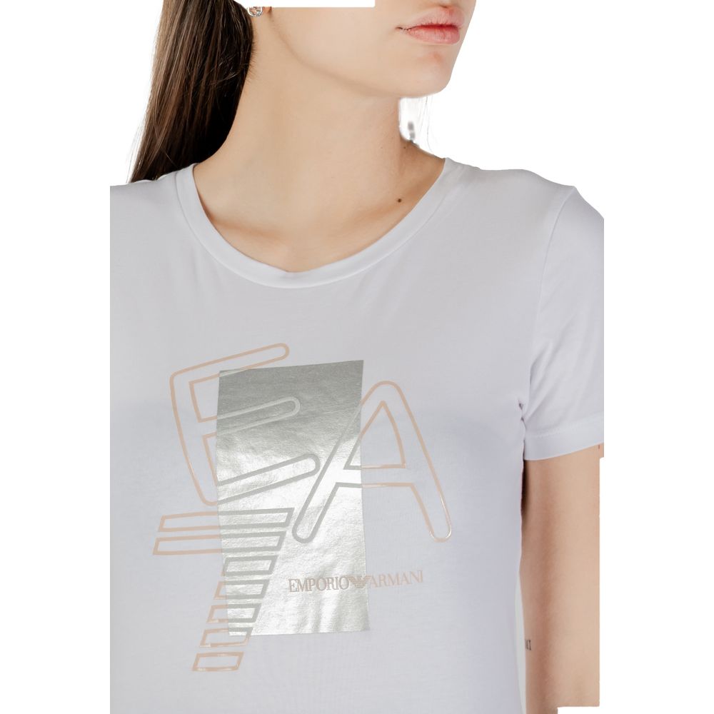 White Cotton T-Shirt EA7 Emporio Armani