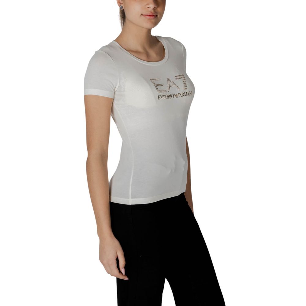 Cream Modal T-Shirt EA7 Emporio Armani