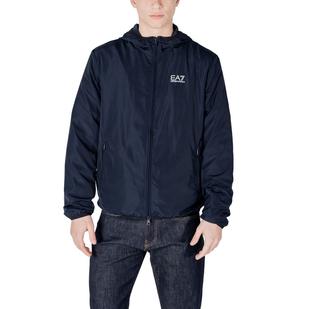 Blue Polyester Jackets & Coat EA7 Emporio Armani