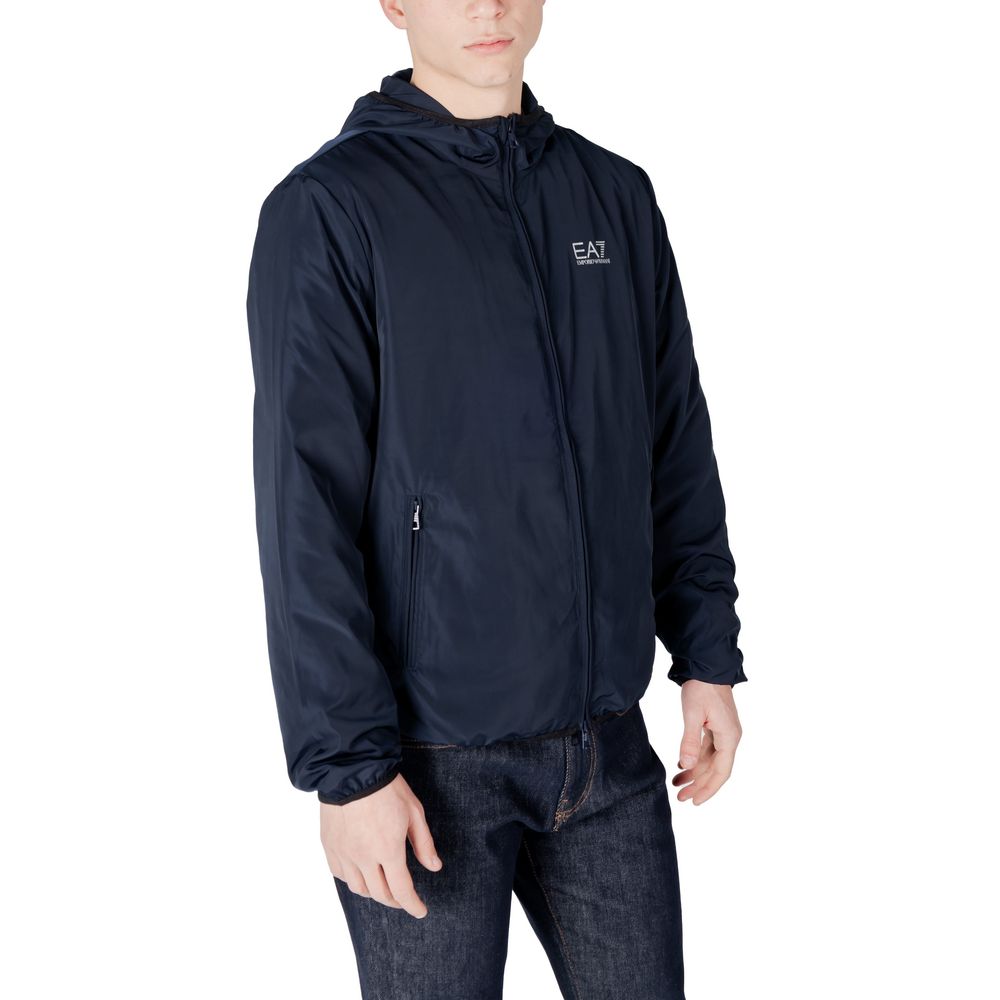 Blue Polyester Jackets & Coat EA7 Emporio Armani