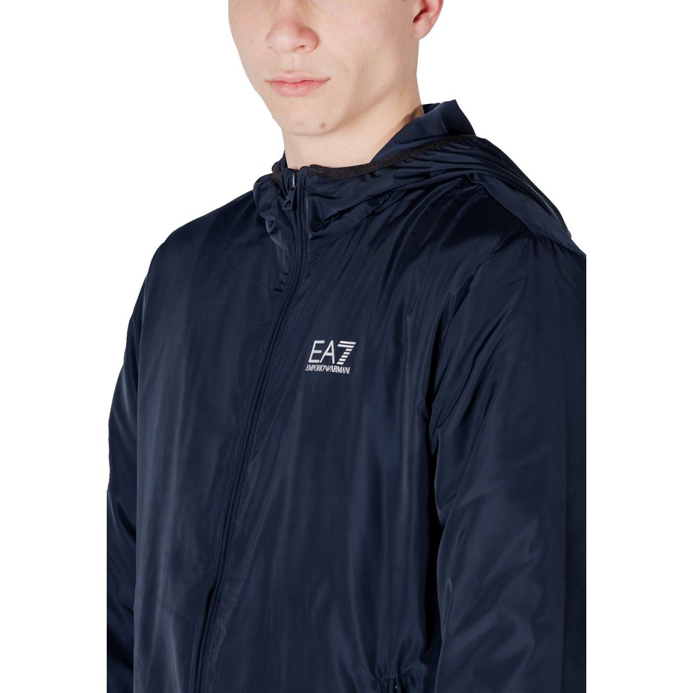 Blue Polyester Jackets & Coat EA7 Emporio Armani