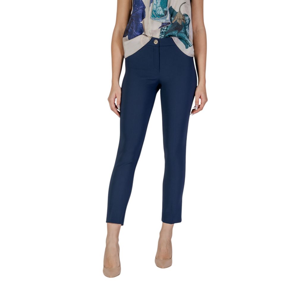 Blue Polyester Pant Rinascimento