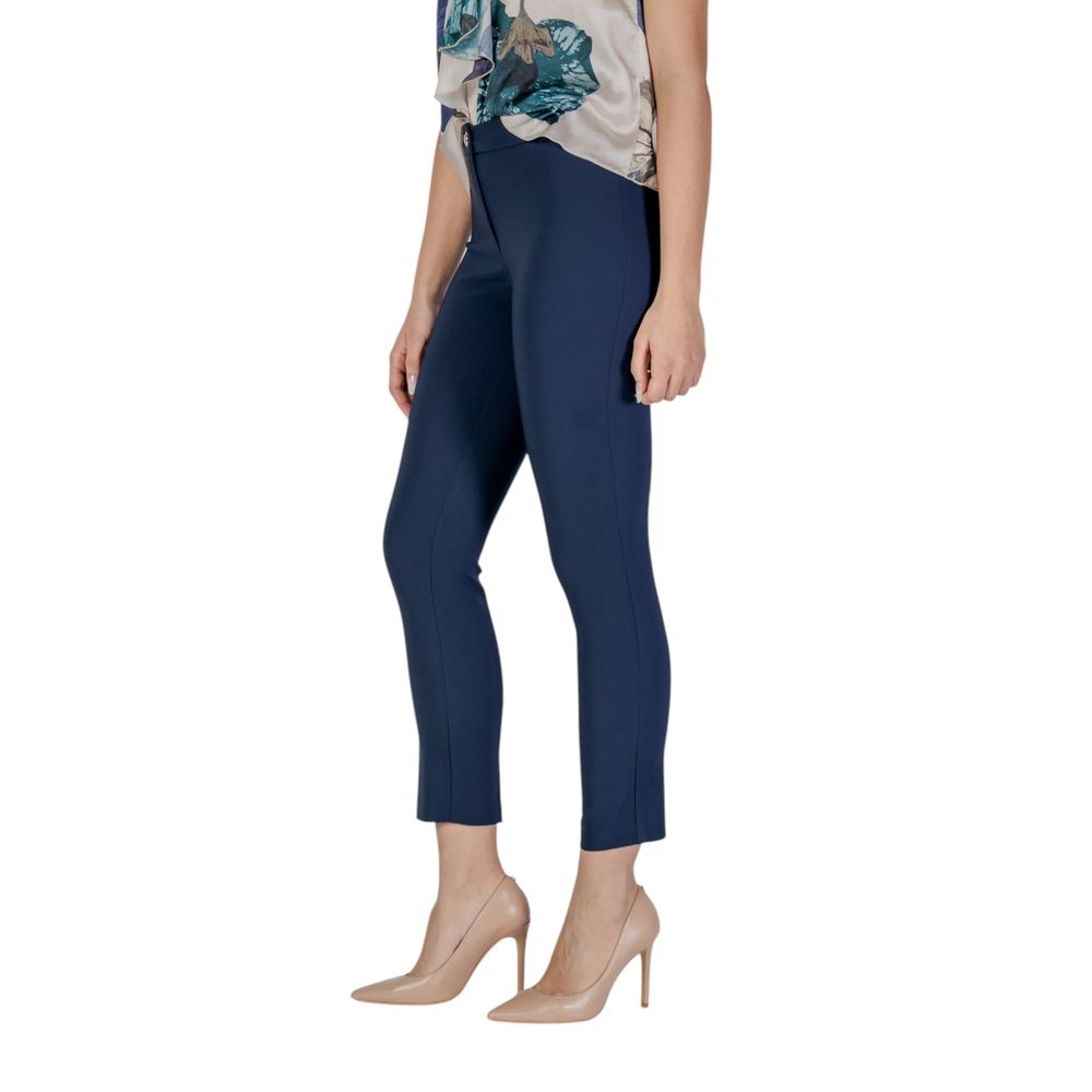 Blue Polyester Pant Rinascimento