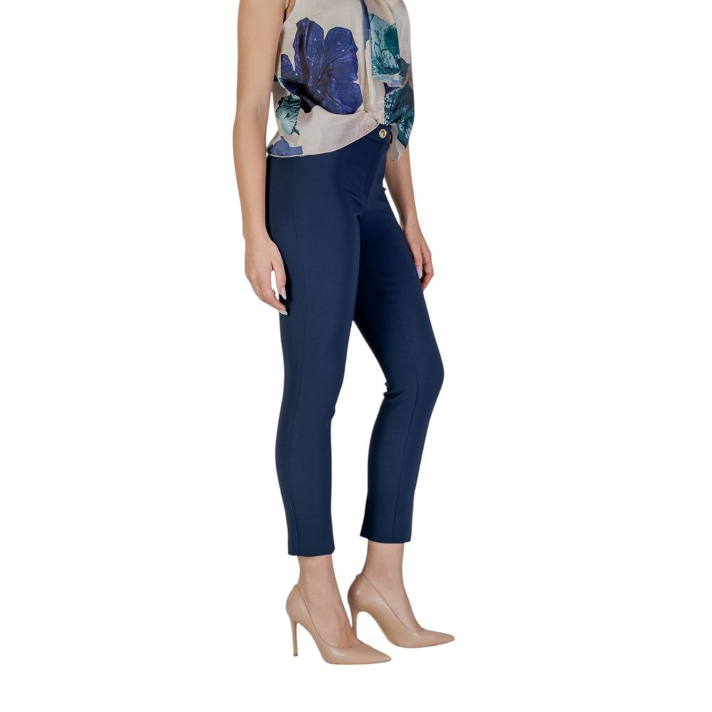 Blue Polyester Pant Rinascimento