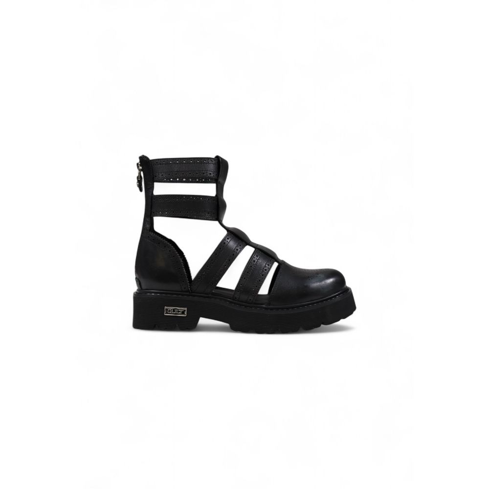 Black Leather Sandal Cult