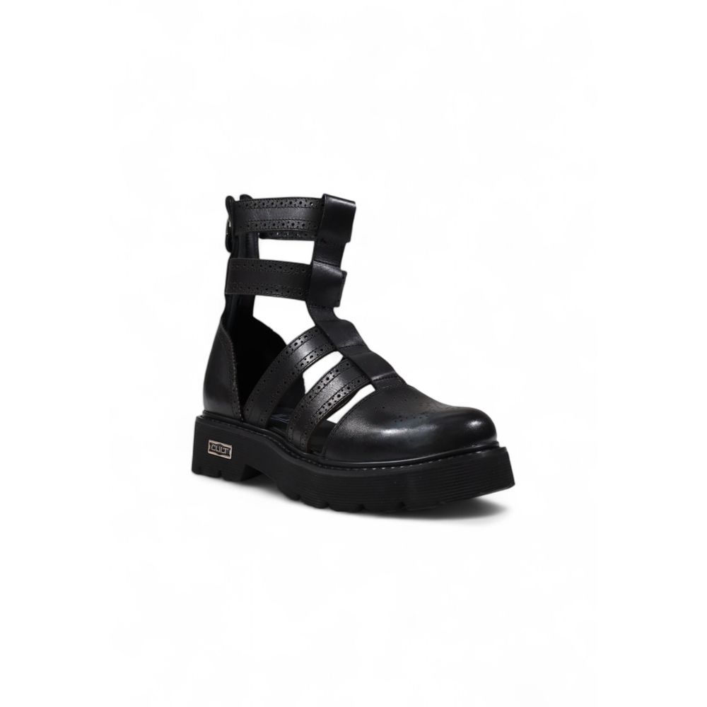 Black Leather Sandal Cult