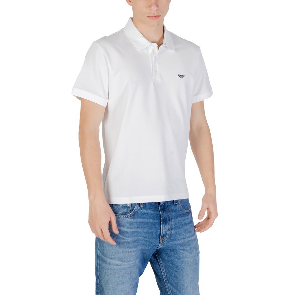 White Cotton Polo Shirt Emporio Armani Underwear