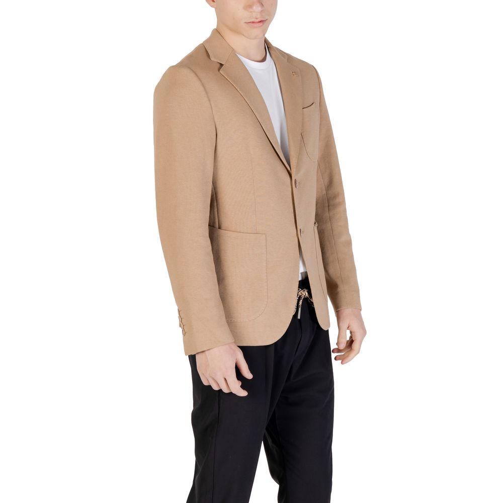 Beige Cotton Blazer Gianni Lupo
