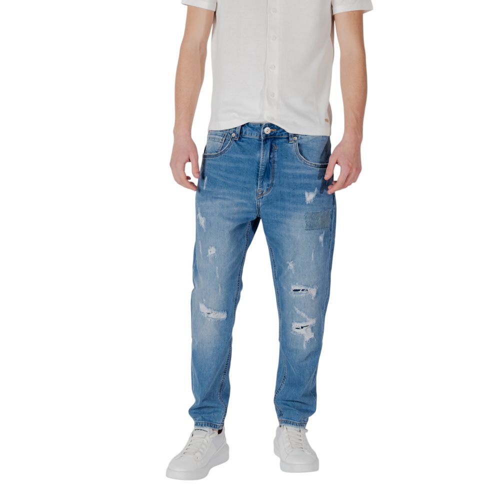 Blue Cotton Relaxed Fit Jean Gianni Lupo