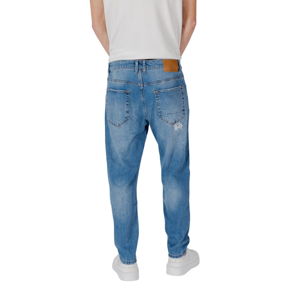 Blue Cotton Relaxed Fit Jean Gianni Lupo