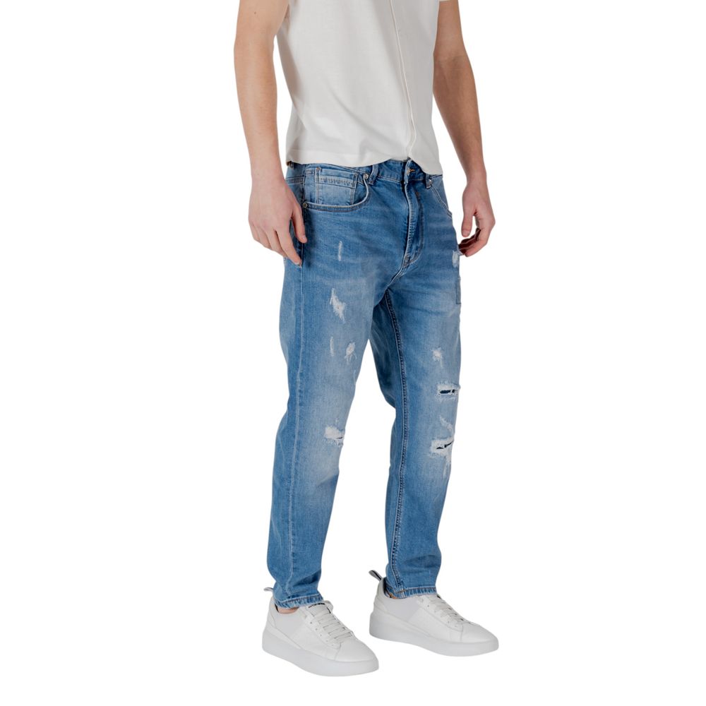 Blue Cotton Relaxed Fit Jean Gianni Lupo