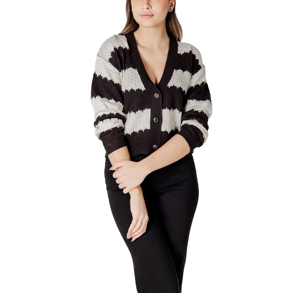 Black And White Marabou Cardigan Jacqueline De Yong