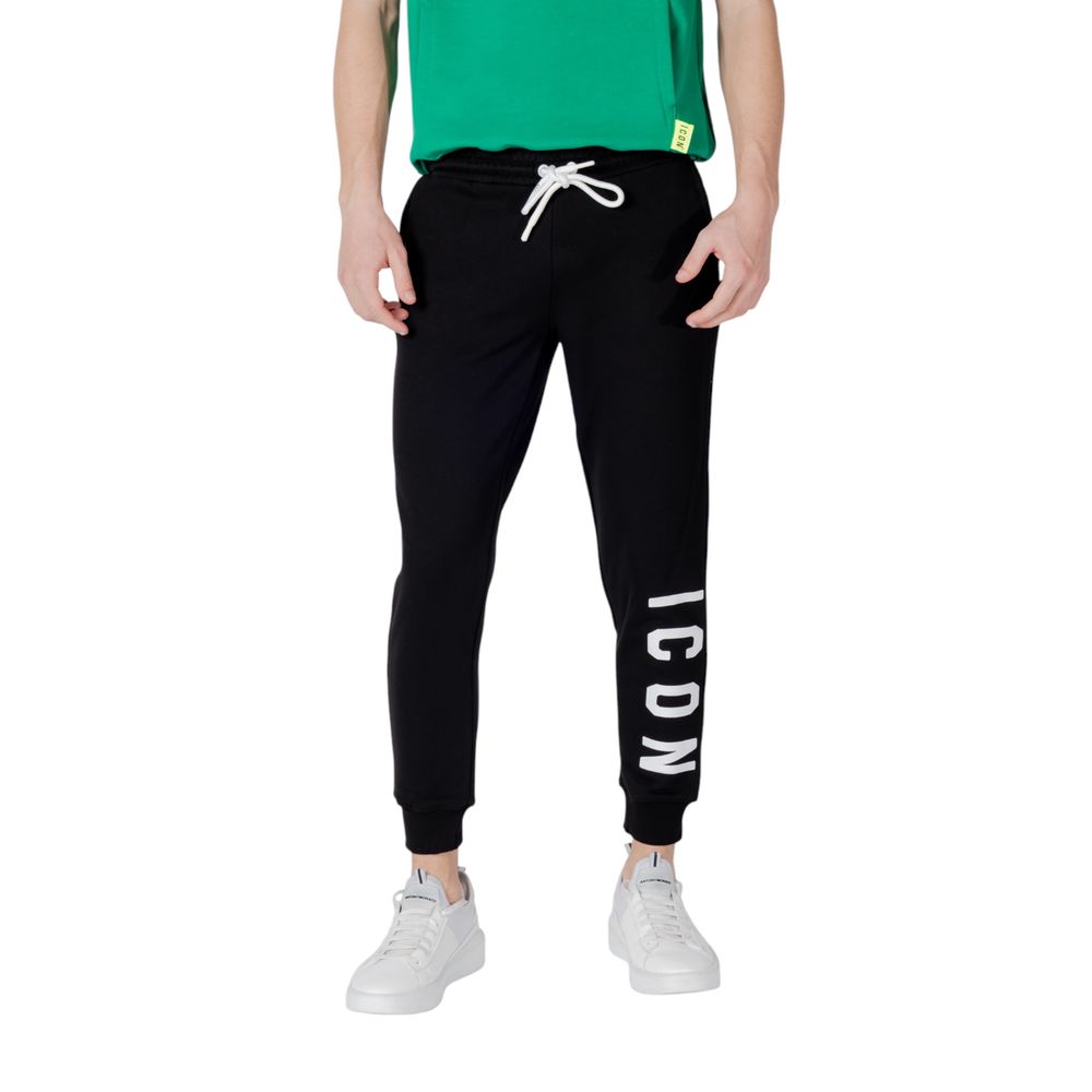 Black Cotton Joggers Workout Pant Icon
