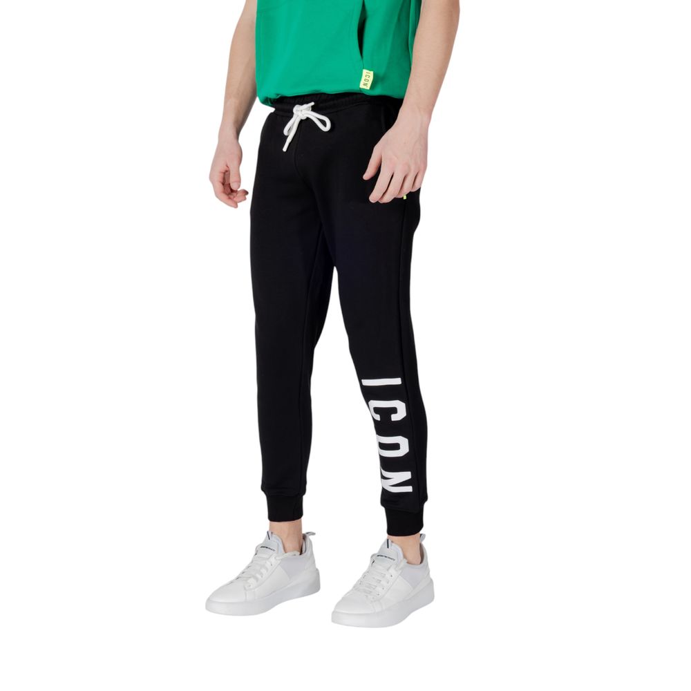 Black Cotton Joggers Workout Pant Icon
