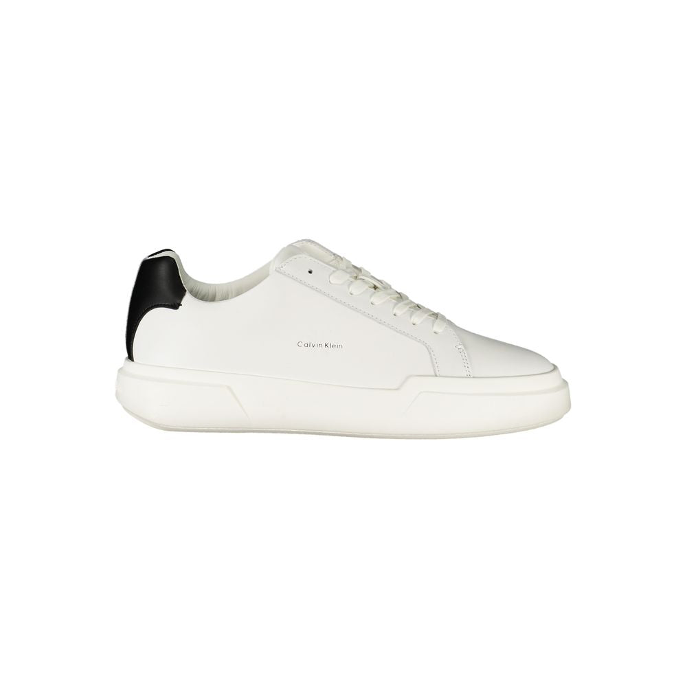 White Leather Men Sneaker Calvin Klein