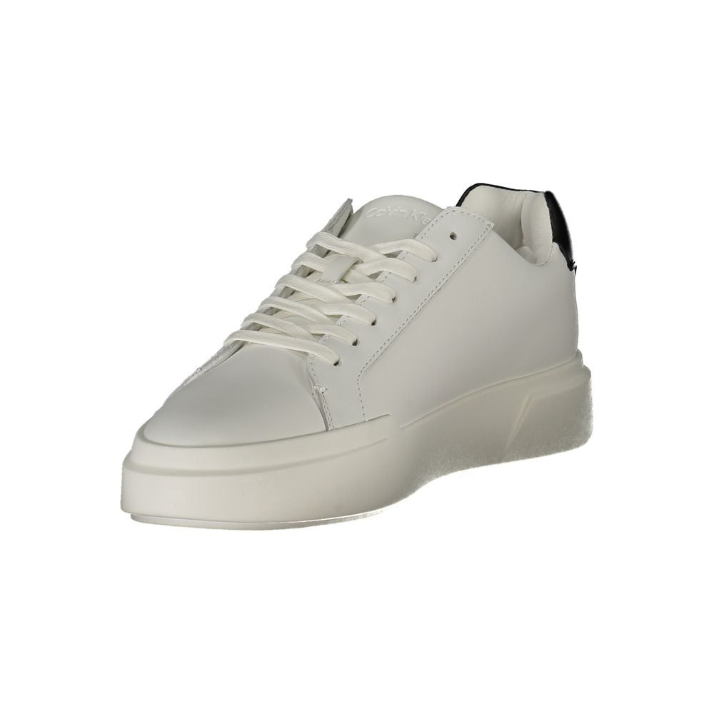 White Leather Men Sneaker Calvin Klein