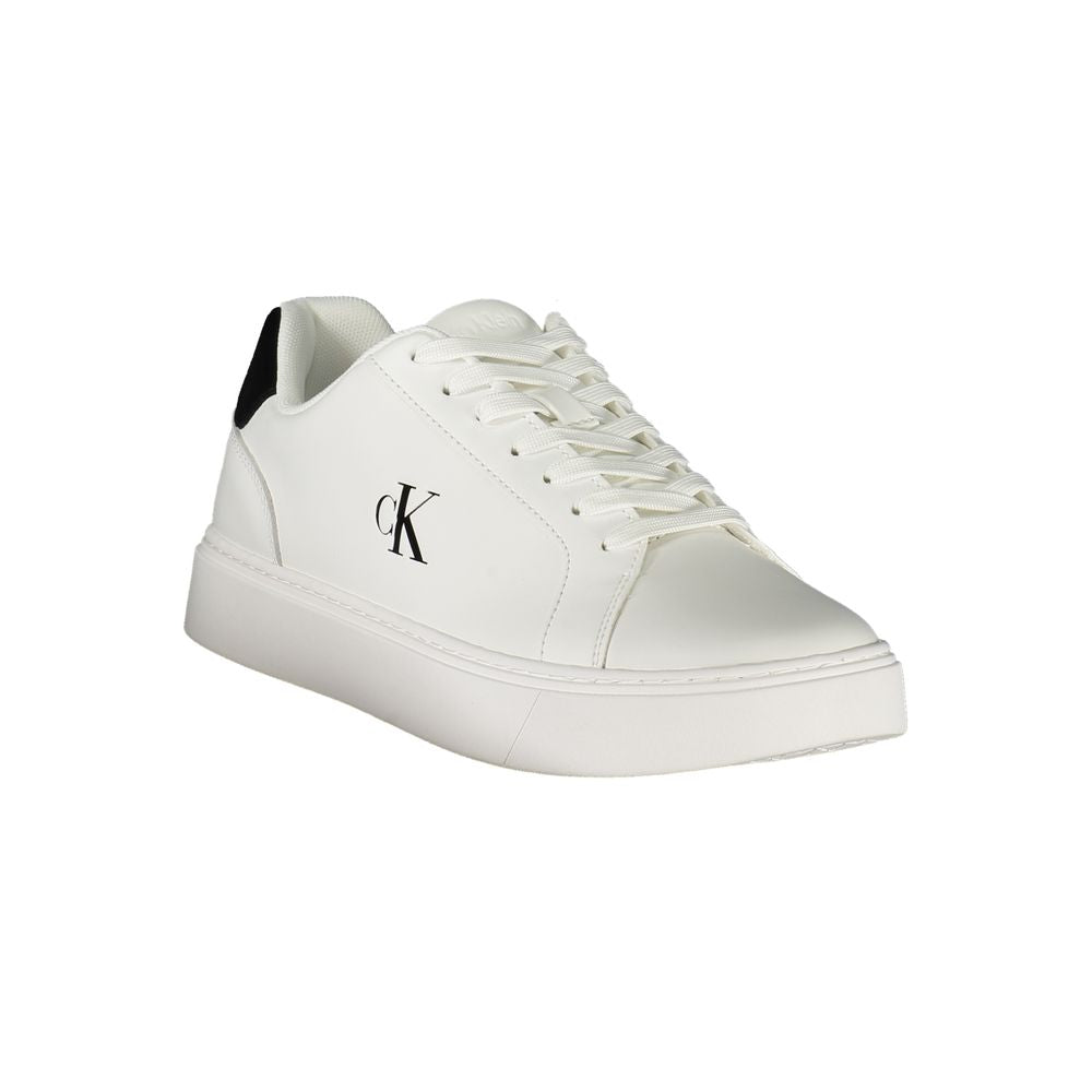 White Leather Men Sneaker Calvin Klein