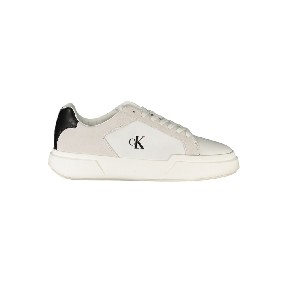 White Leather Men Sneaker Calvin Klein