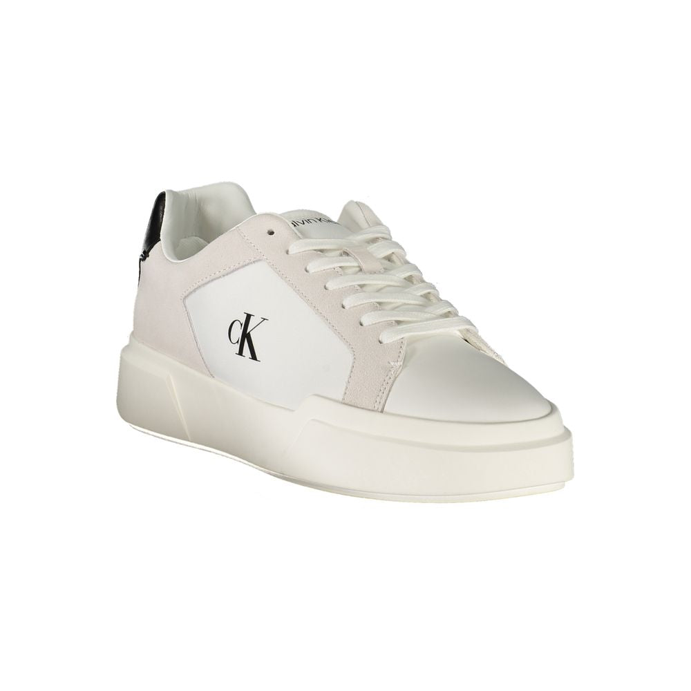 White Leather Men Sneaker Calvin Klein