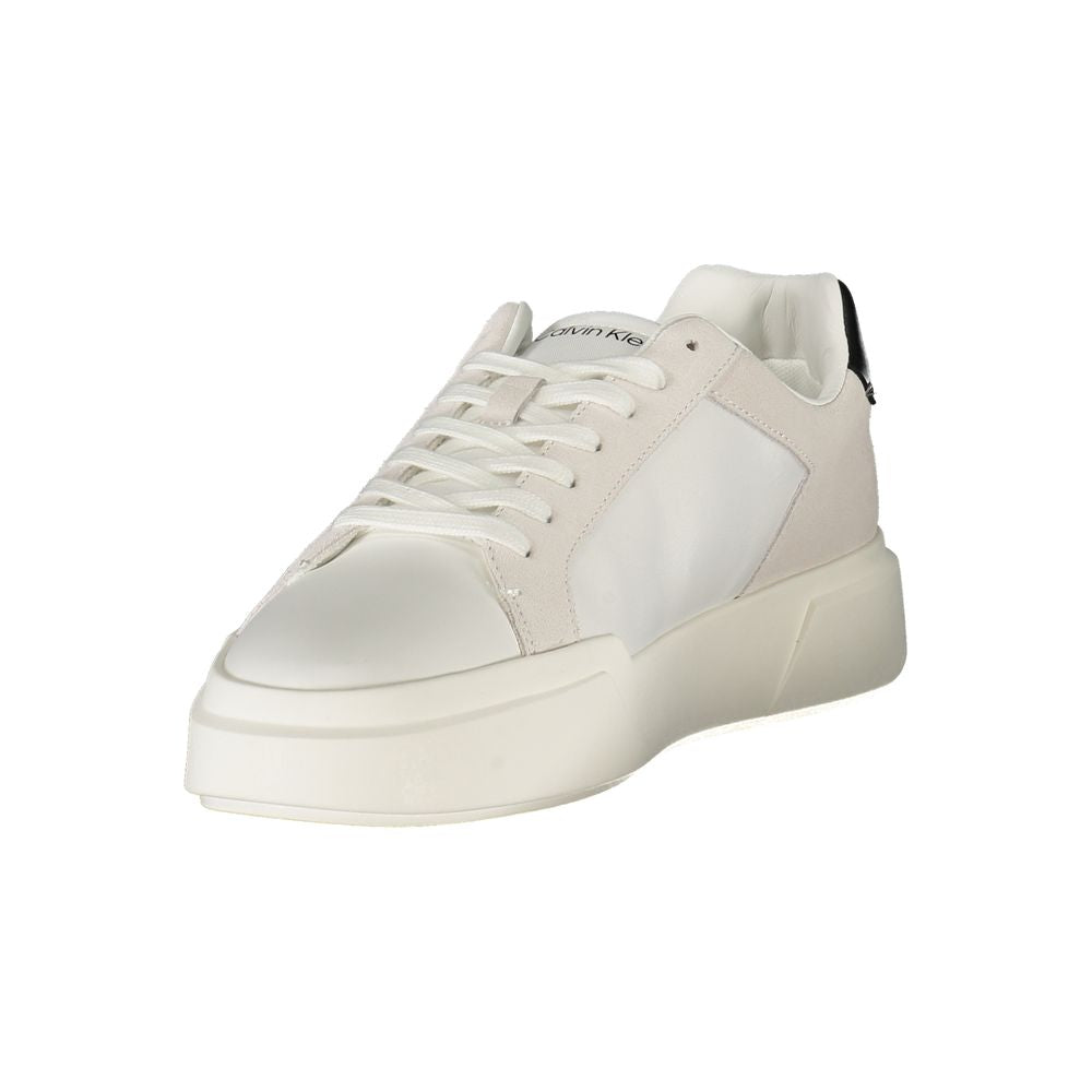 White Leather Men Sneaker Calvin Klein